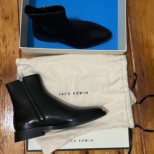 Jack Erwin women’s 8.5 Lola zip ankle boot, black nappa leather